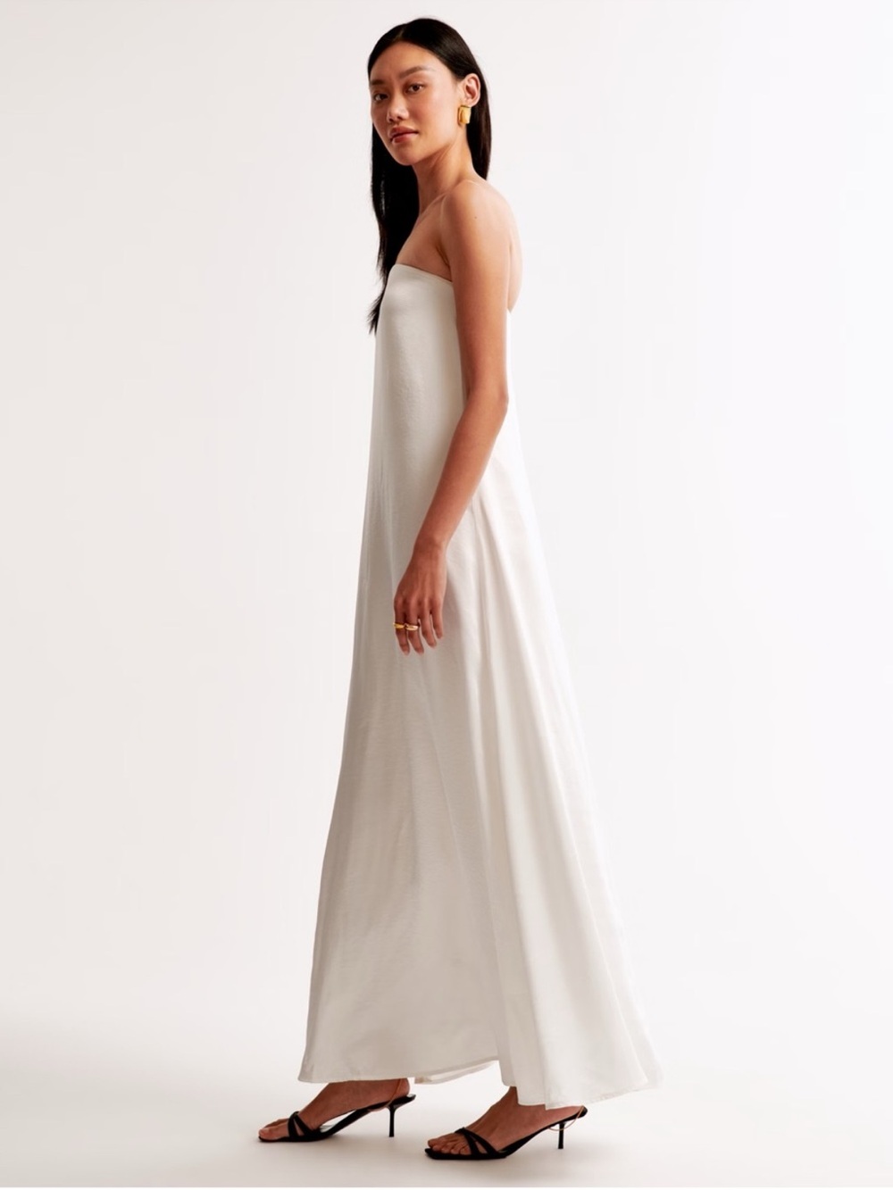 Abercrombie & Fitch Strapless Cream Maxi Dress - Picture 2 of 4
